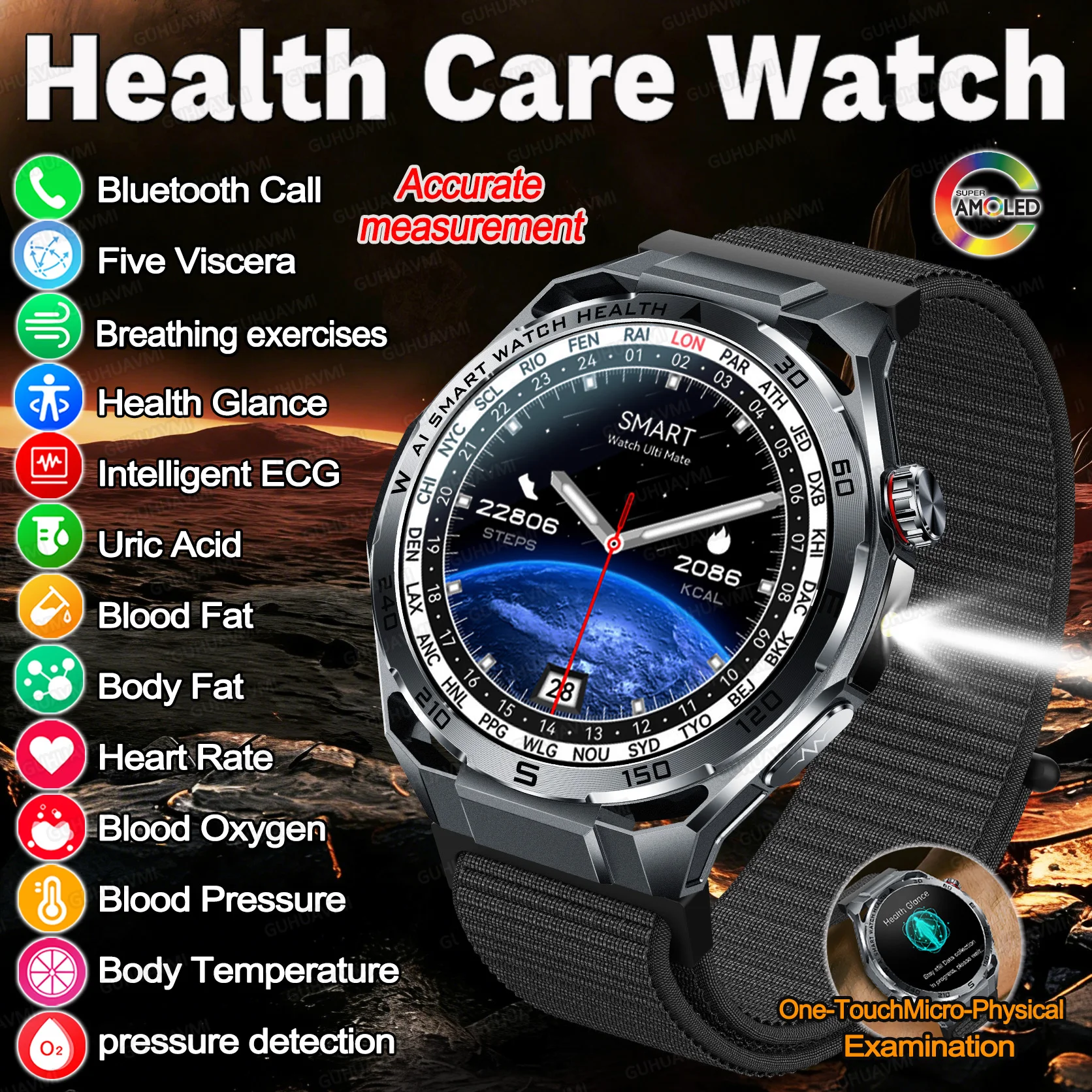 

Новые умные часы 2026 года для мужчин: точное измерение ЭКГ+ВСР, анализ уровня мочевой кислоты, липидов, состояния сердца, Bluetooth, HD-звонки, фонарик, функции для здоровья