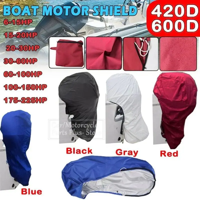 

600D/420D 6-225HP Полная крышка подвесного двигателя Защита двигателя лодки для двигателя 6-225HP Водонепроницаемый Синий Черный Серый Белый