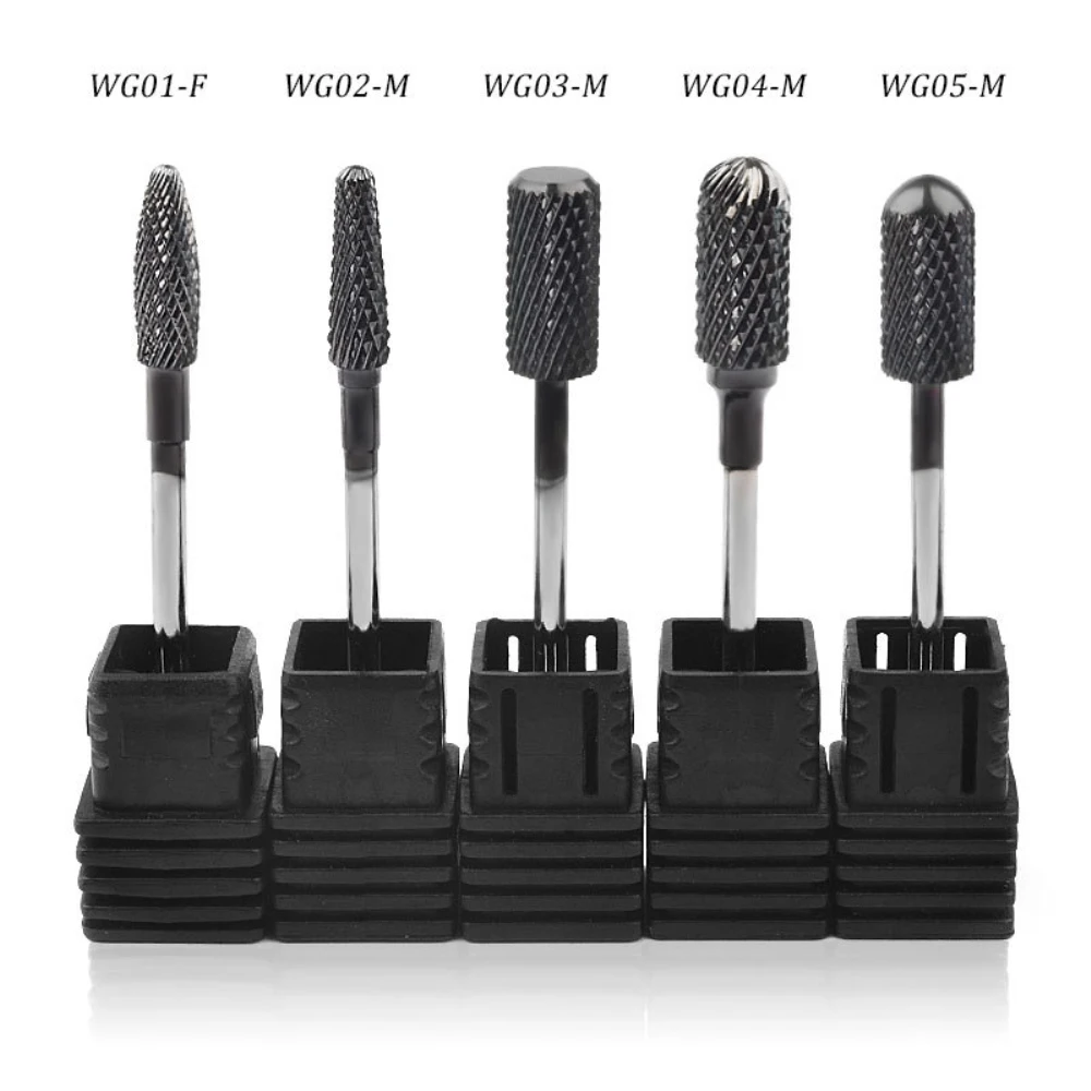 Type Zwart Titanium Wolfraamcarbide Nagel Boren Apparaat Voor Manicure Boor Accessoires Molens Cutter Verwijderaar Gel Tools