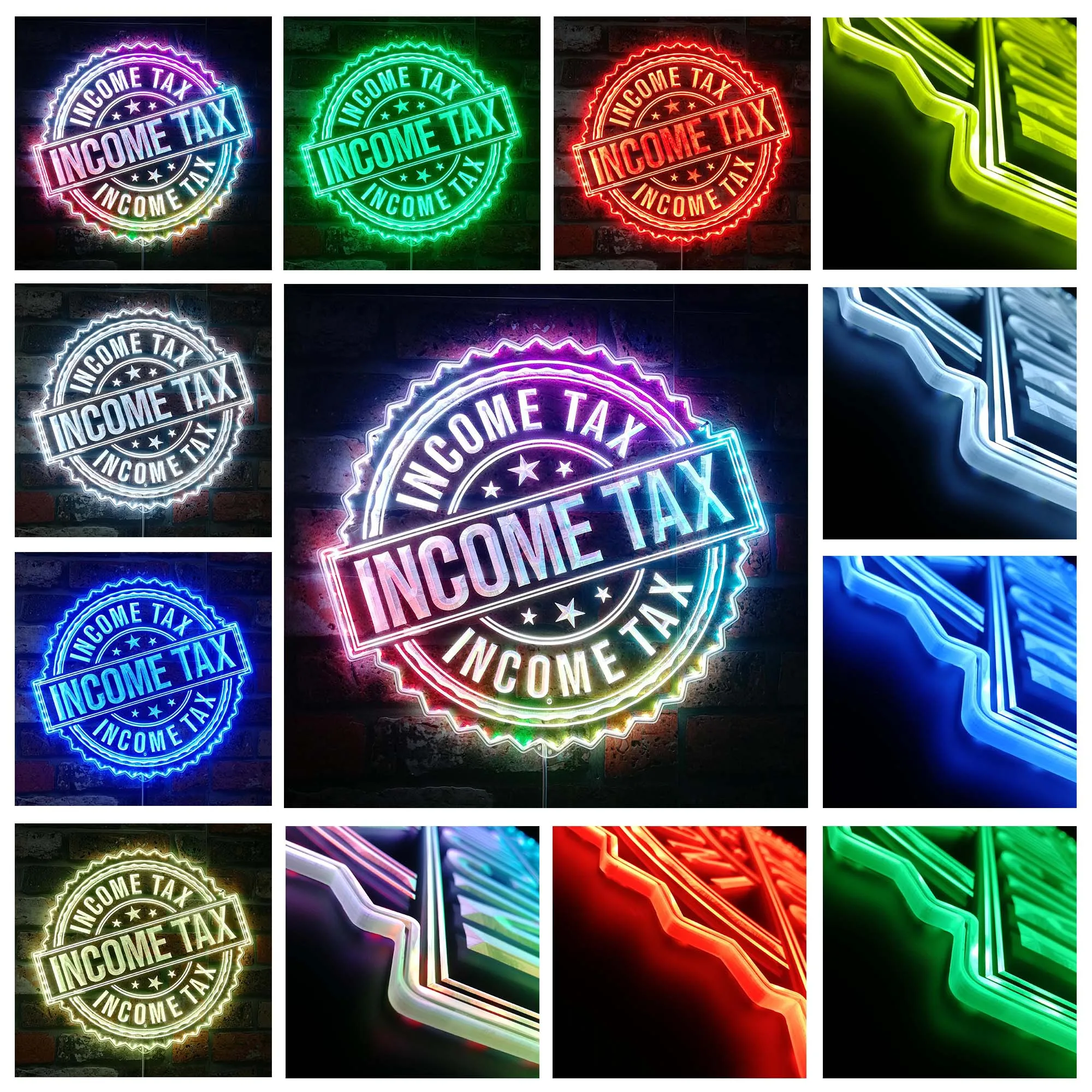 Income Tax Accounting Glam Led Neon Sign st06-fnd-i0088-c