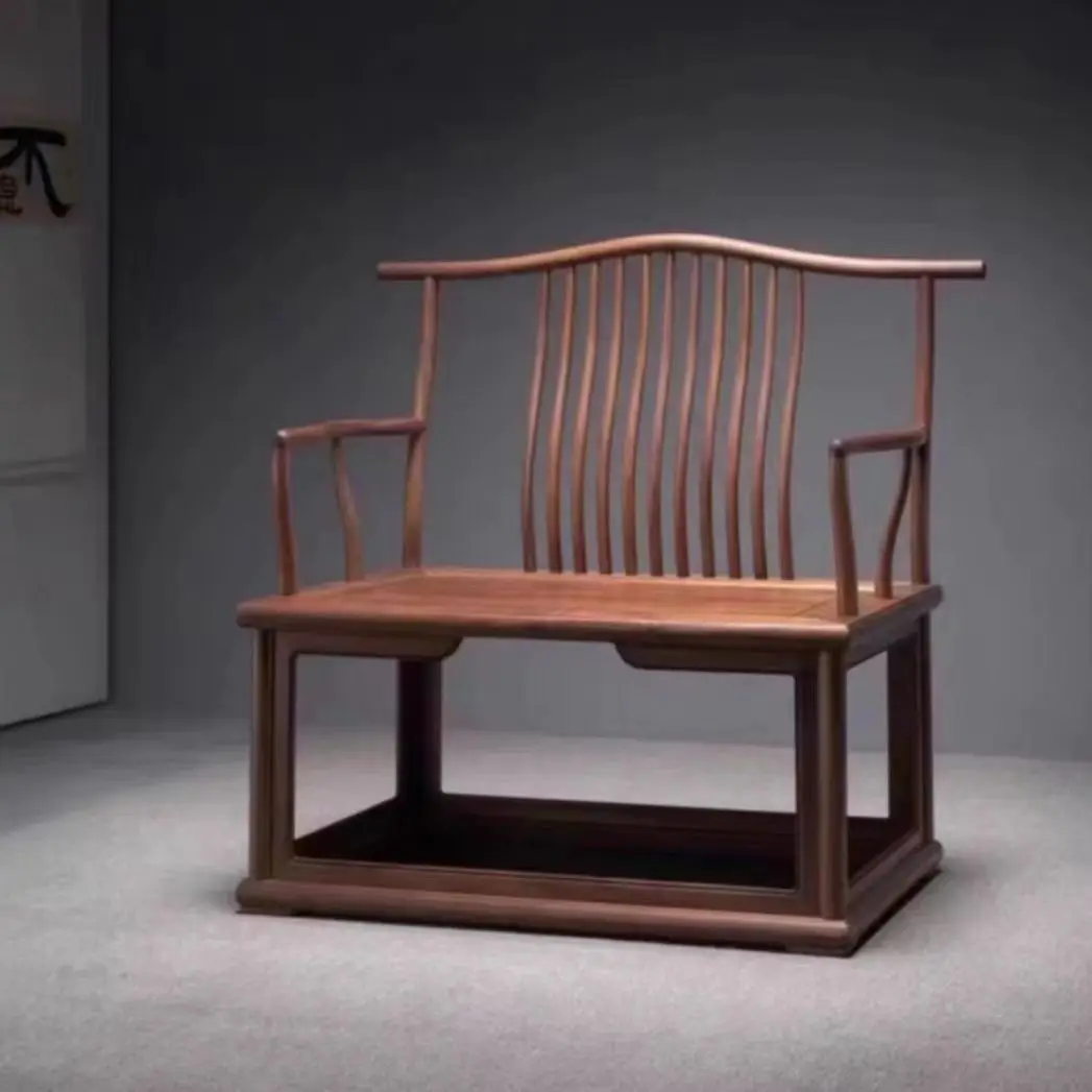 solid wood large Zen tea armchair official hat elm master tea room single Taishi chair