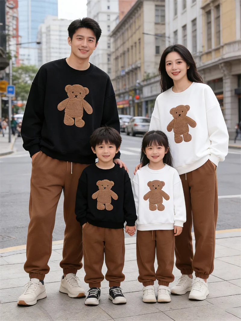 Family Matching Autumn Sweatshirt Children Adults Comfortable Long Sleeve Warm Pullover Girls Mom Cute Print Casual O-NeckTop