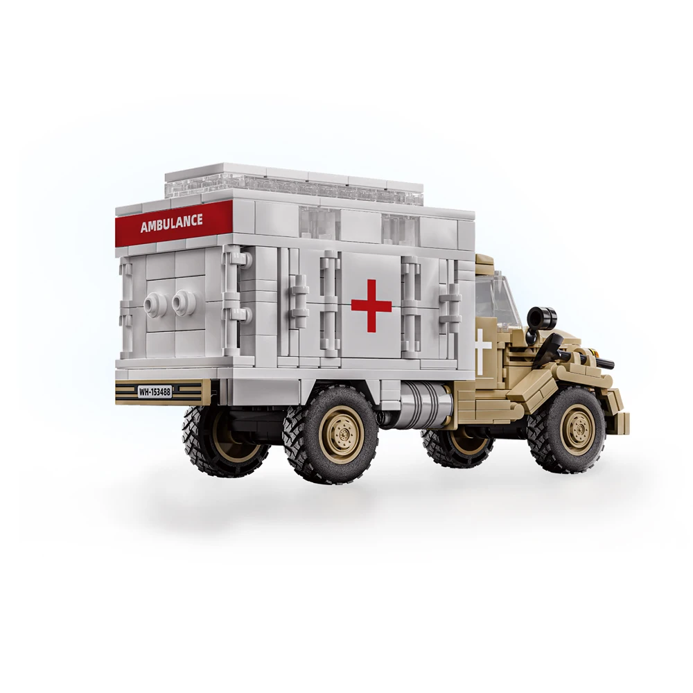 World War 2 WW2 Army Military Soldiers SWAT Ambulance Vehicle Assemble Building Blocks Bricks Children's Toys Gift ﻿