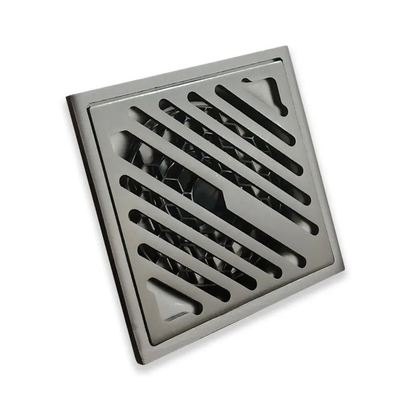 Bathroom Shower Drain SUS 304 Stainless Steel Square Filter Floor Drain Household 10*10cm Gray Deodorant Floor Drain Accessories