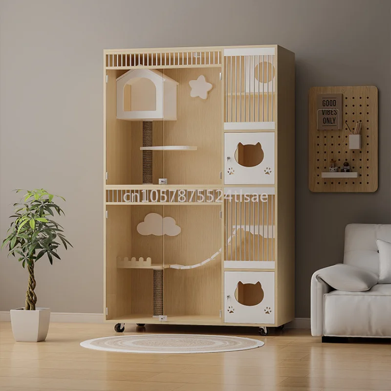 

Cat Villa Indoor Cat Nest Cage House Pet Custom Wooden Cat Hotel Kennel Luxury