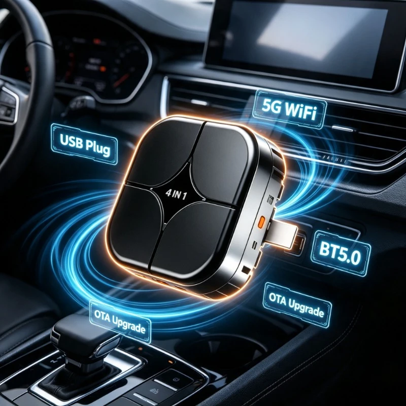 Wired elimination car remodel connector ensures fluent phone mirroring for daily cross-city self-driving entertainment