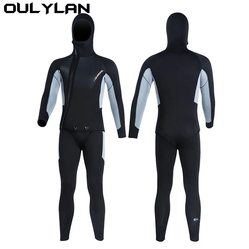 

Oulylan Hunting Surfing Front Zipper Spearfishing 2pieces Keep Warm Wetsuit 5mm Scuba Diving Suit Men Women Neoprene Underwater