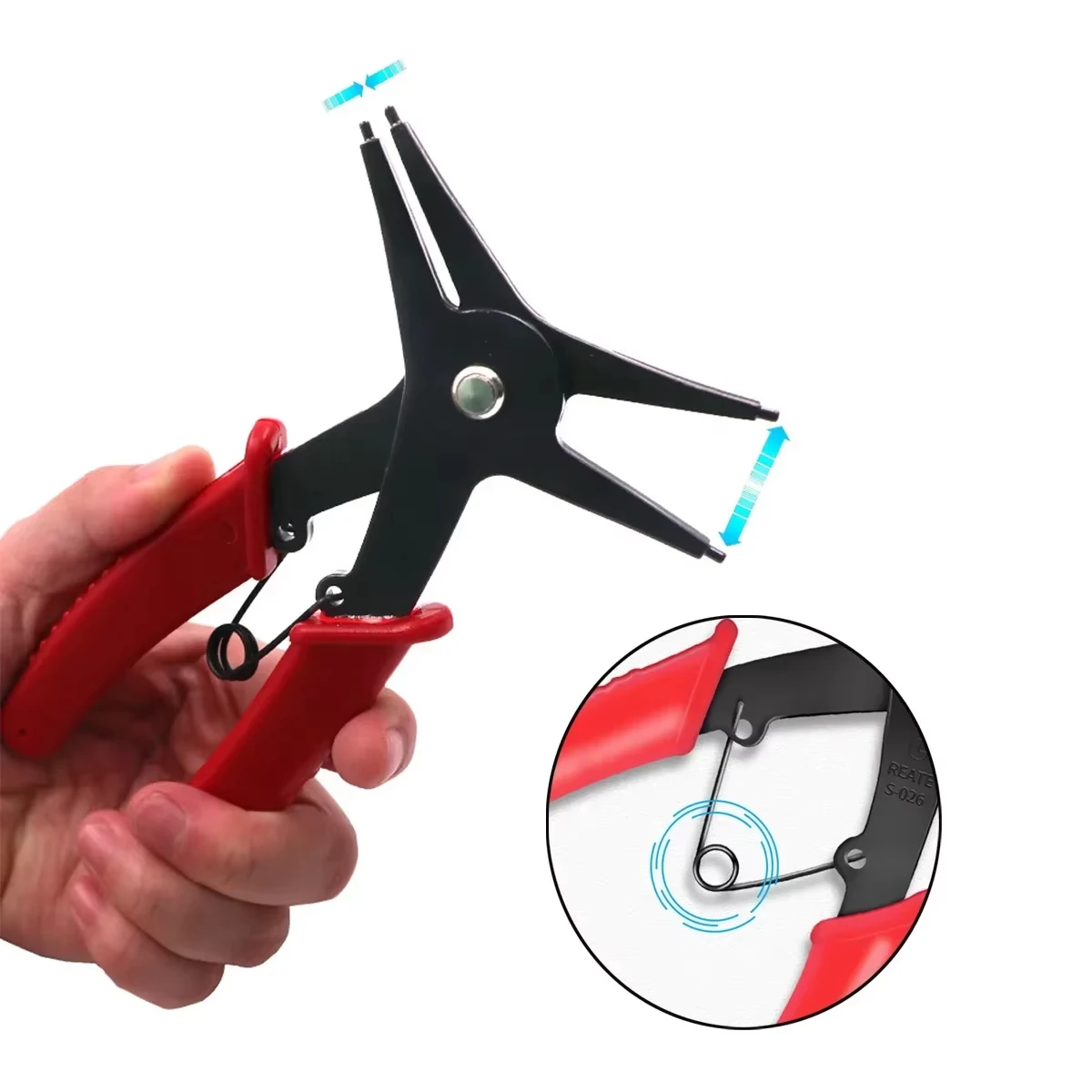 Circlip Pliers 2 in 1 Internal and External Dual Purpose Pliers External Spring Pliers Large Retaining Ring Removal Tool 1pc
