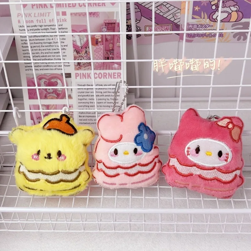 

Hello Kitty Cinnamoroll Anime Kawaii Sanrio Schoolbag Pendant Cute Cartoon Kuromi Keychain Decoration Gifts Toys for Kids
