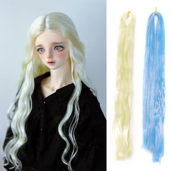 Rooting Doll Wigs Milk Silk Wigs Hair Transplant Hand-crocheted BJD/SD Doll Light Blue Gold Silver Black Doll Hair Accessories