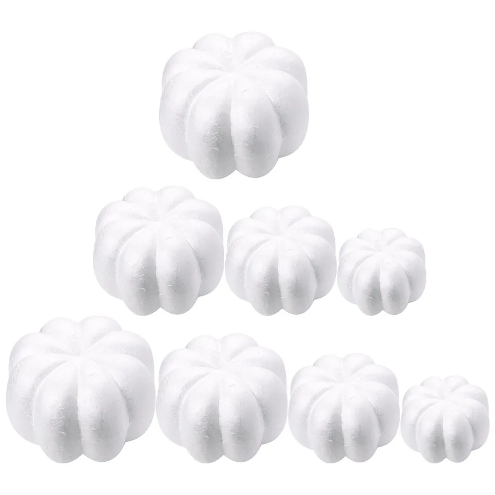 

3pcs Diy Foam Pumpkins Set White Embryo For Halloween Graffiti Craft Kids Activities Mini Fake Pumpkin Decorations Artificial
