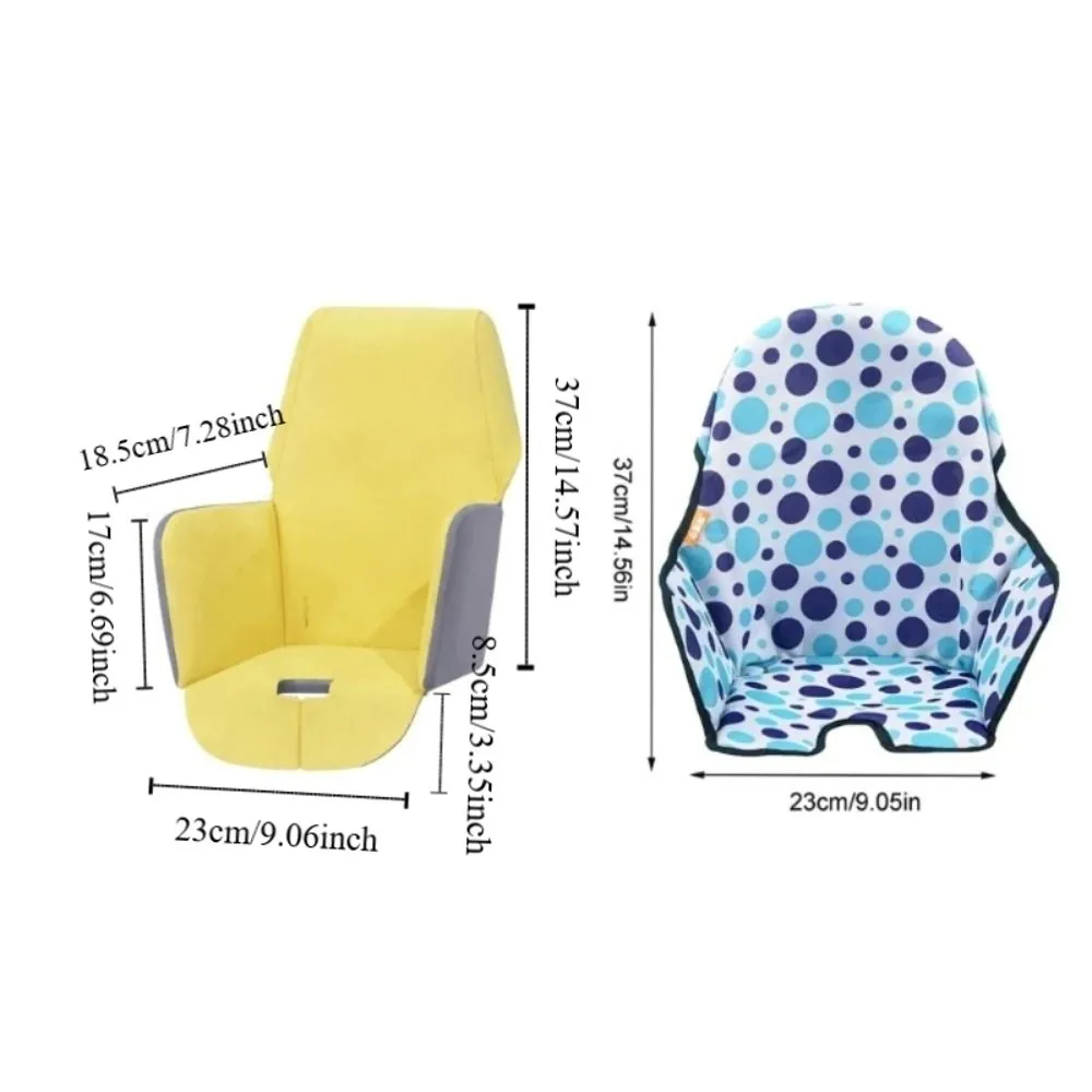 Soft Baby Dining Chair Seat Cover Breathable Comfortable Infant High Chair Cushion Polka Dots Yellow Breathable Pad Liner