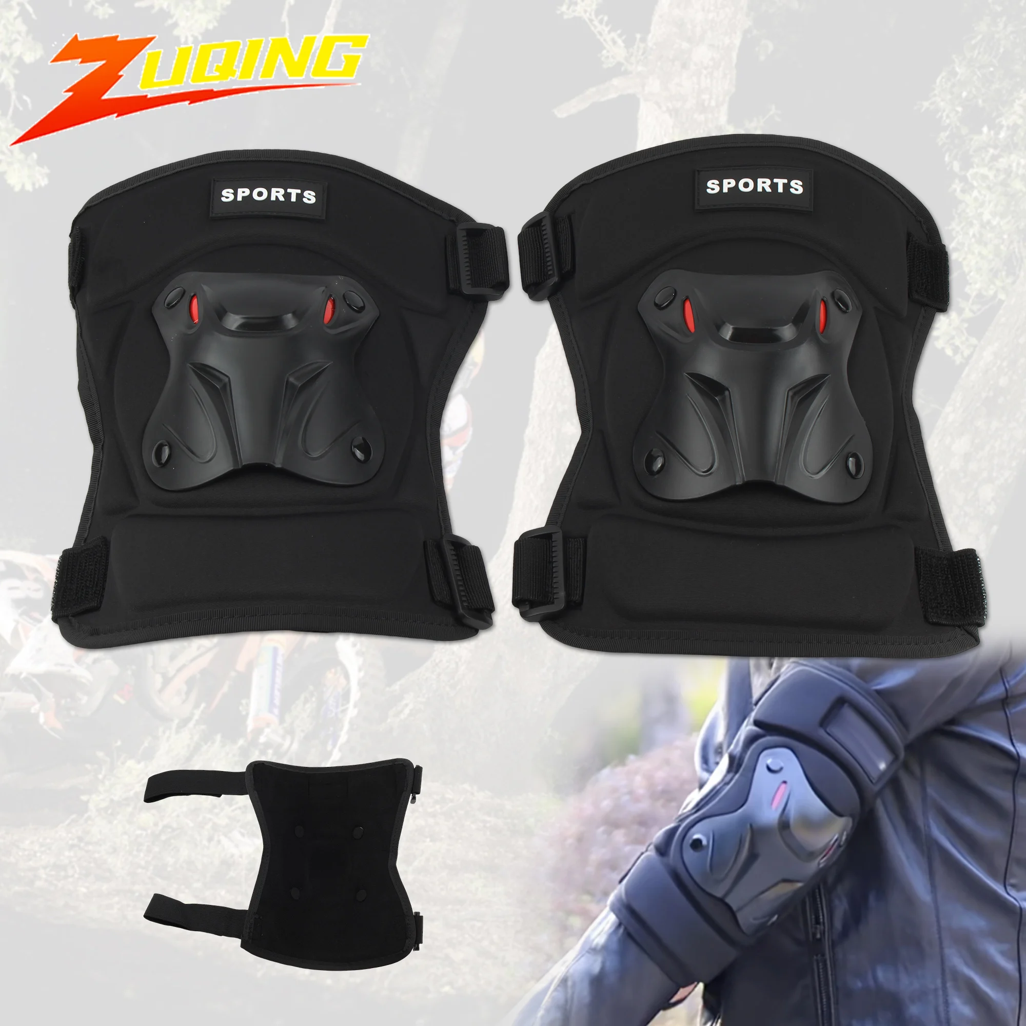 

1Pair Motocross Riding Elbow Pads And Knee Pads Motorbike Adjustable Shock Absorption Guard Protecting Safety Outdoor Sport