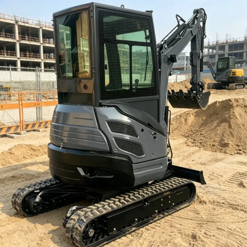 Mini Crawler Excavator 1 Ton Electric Start with Quick Coupler for Home Landscaping Farm Irrigation Construction