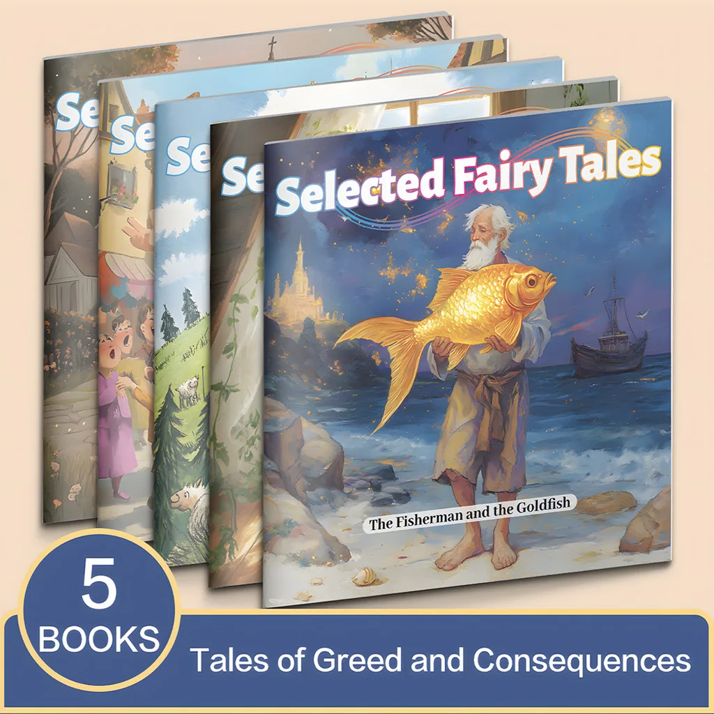 

Детские сказки – набор из 5 иллюстрированных книг | Классические моральные истории о жадности и последствиях