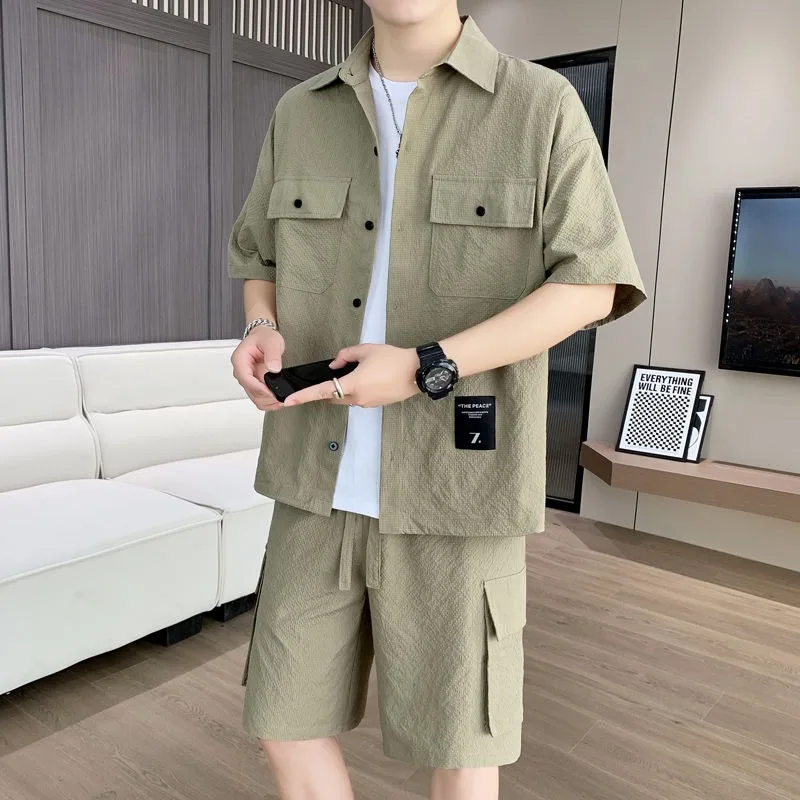 [Manny Famous Products] 2024 Summer Trend Men Men Handsome Short-sleeved Shorts Set Casual All-match Explosive Men's Clothing