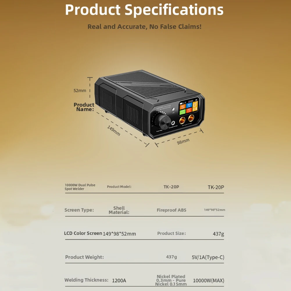 As Shown 10000W Spot Welder Dual-mode Functionality Foot Pedal Control Overheat Protection For Battery Tab Welding