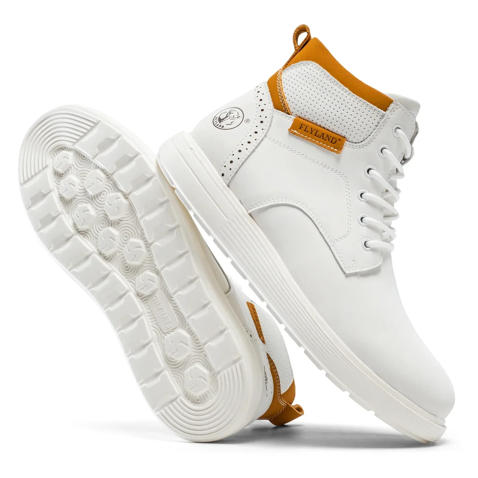 

FLYLAND Men's Classical Vintage Soft Skin-friendly Feeling Frosted Genuine Leather Business Ankle Boots Handmade Casual Boots