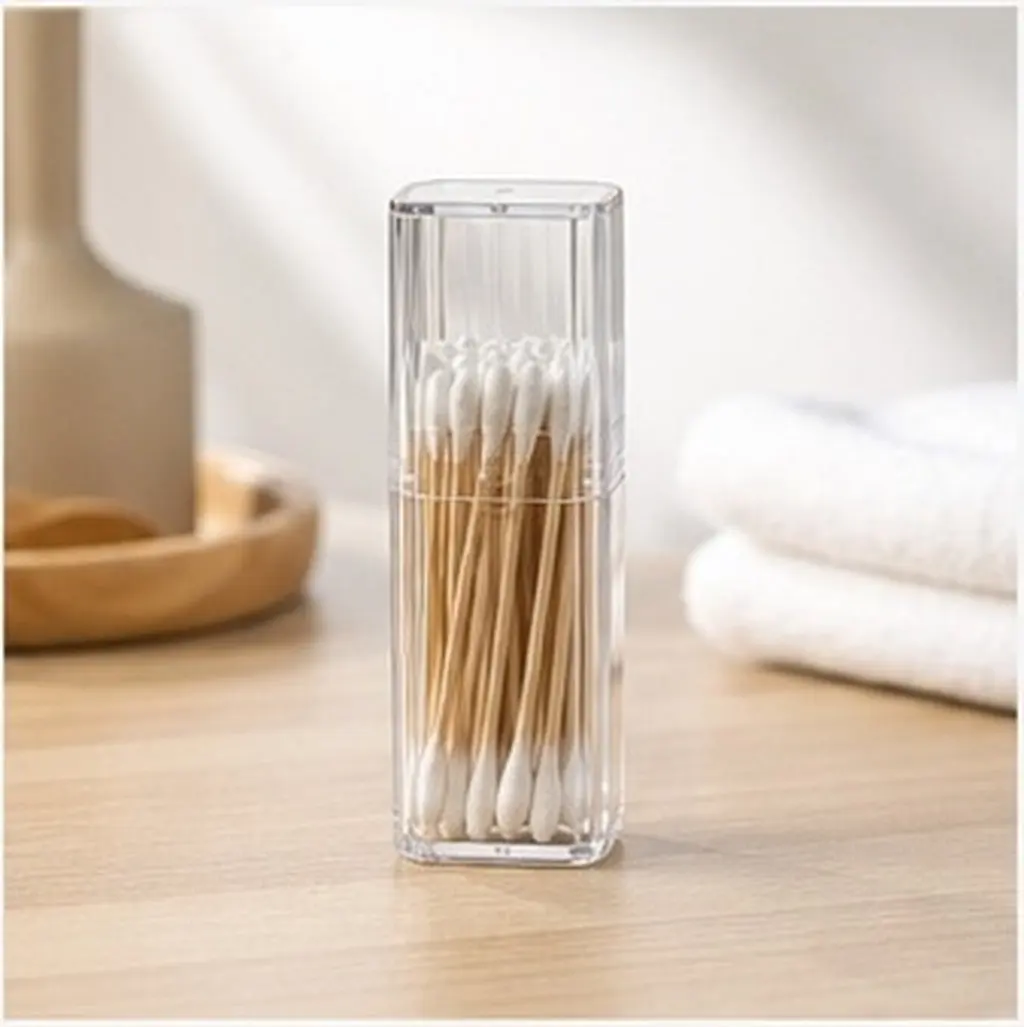 4 Pcs Organizing Storage Boxes Toothpick Container Portable Cotton Swab Case Travel Holder