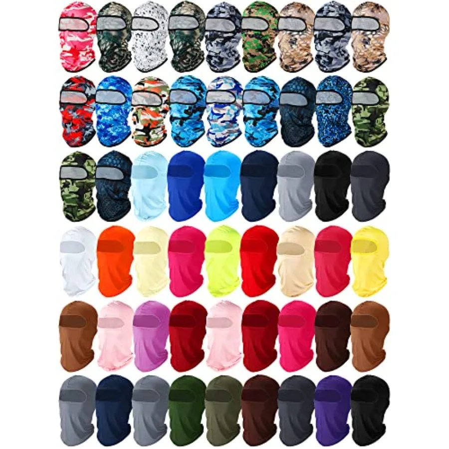 

54 Pcs Balaclava Face Mask UV Sun Protection Ski Full Face Breathable Full Head Mask Motorcycle Cycling Bike Ski for Men Women