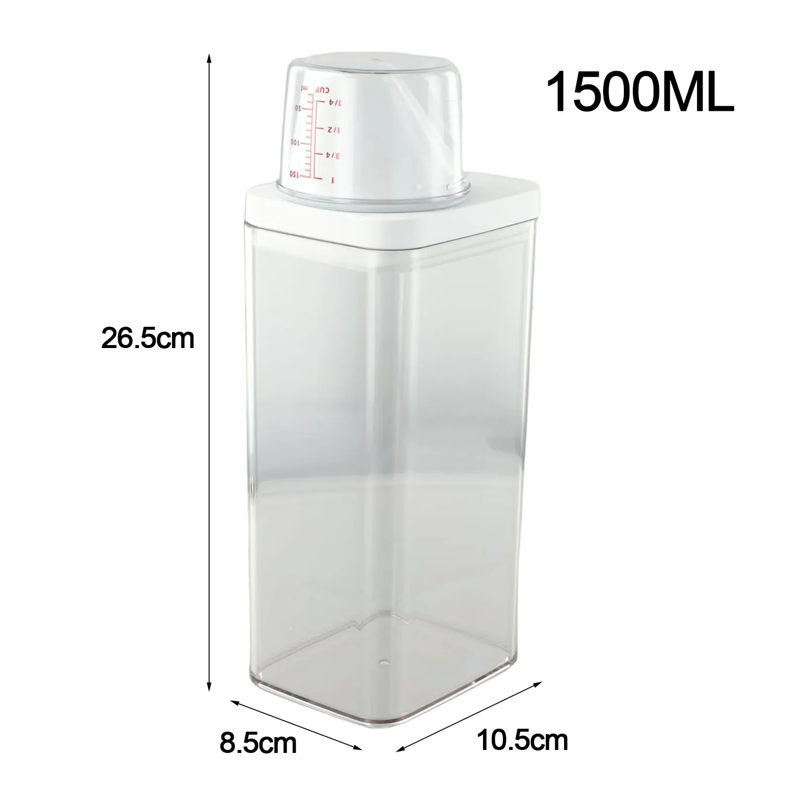 Soap Dispenser Sturdy Washing Powder Container with Measuring Cup Airtight Seal and Pouring Spout for Safe Storage