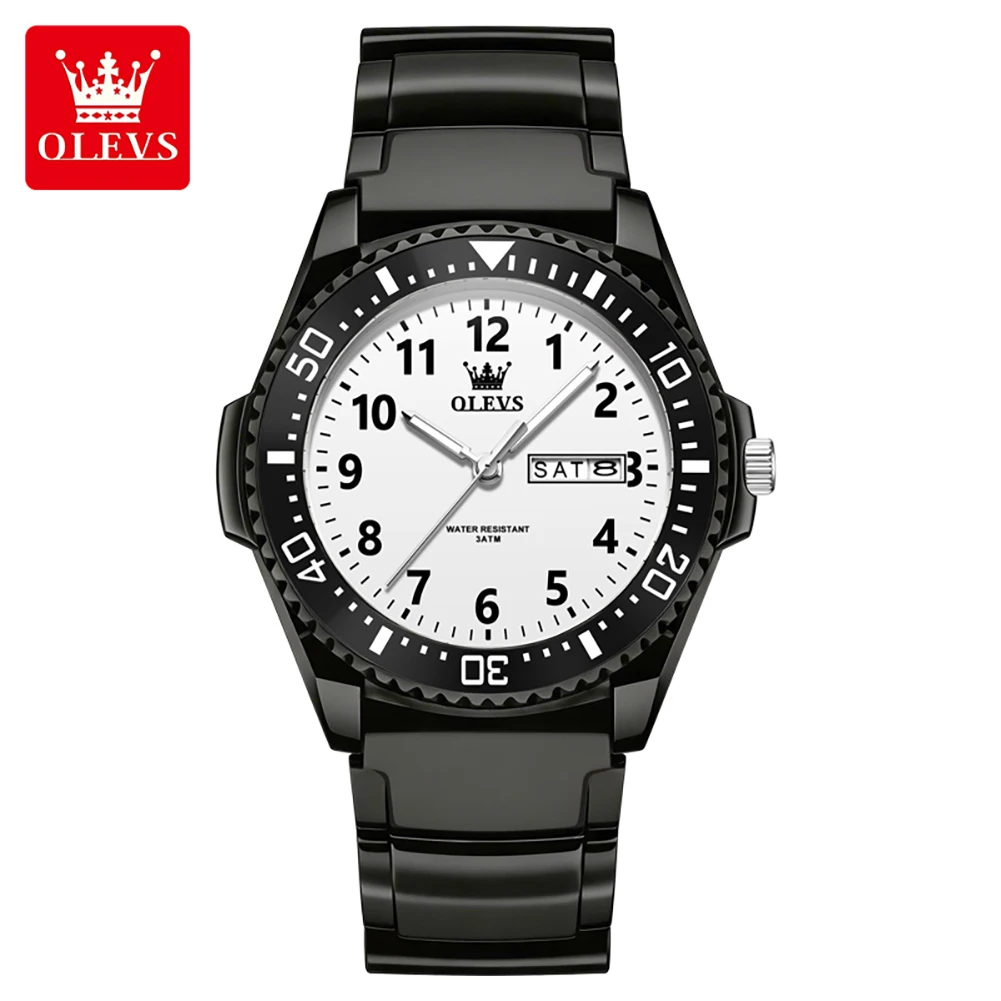 

OLEVS 2703 Quartz Watch for Men Auto Date Waterproof Luminous Wristwatch Silicone Leisure Watch