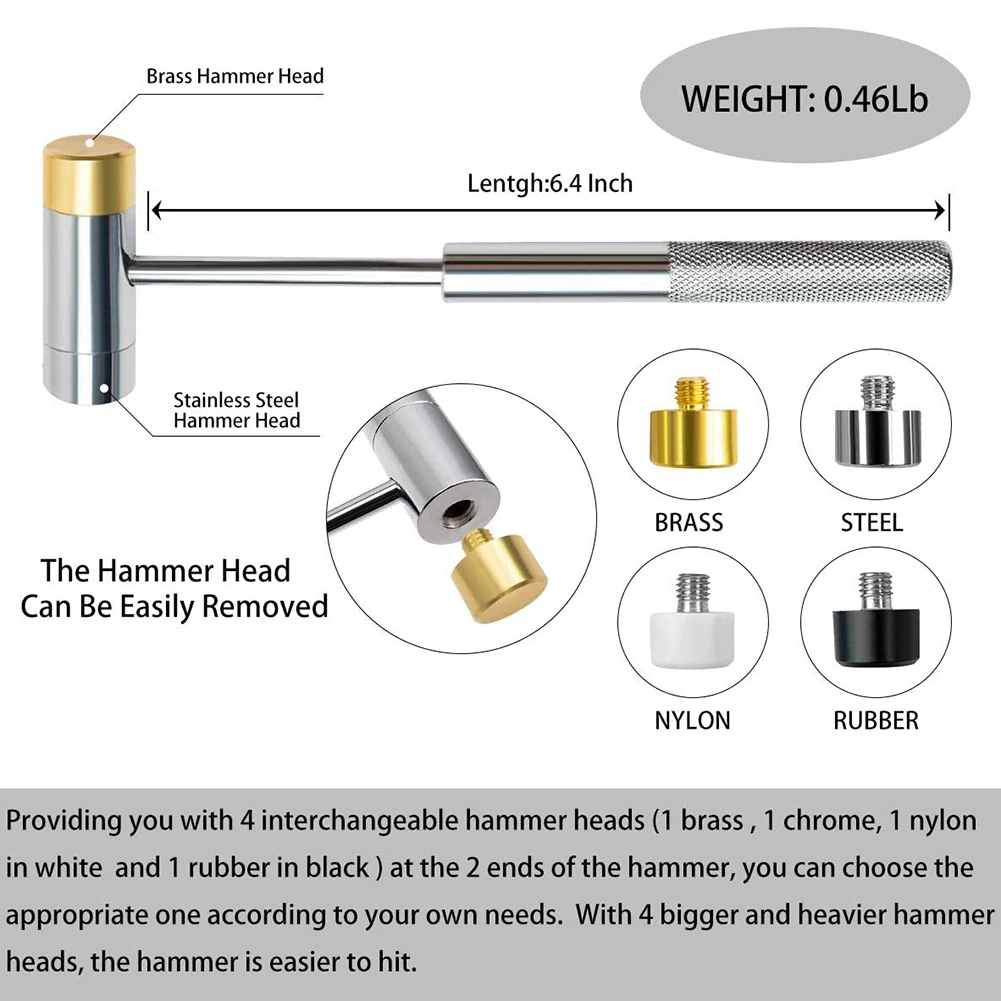 Needle Roller Punch Set, Strike Tool, Made Of Solid Material, Includes Steel Punch And Hammer