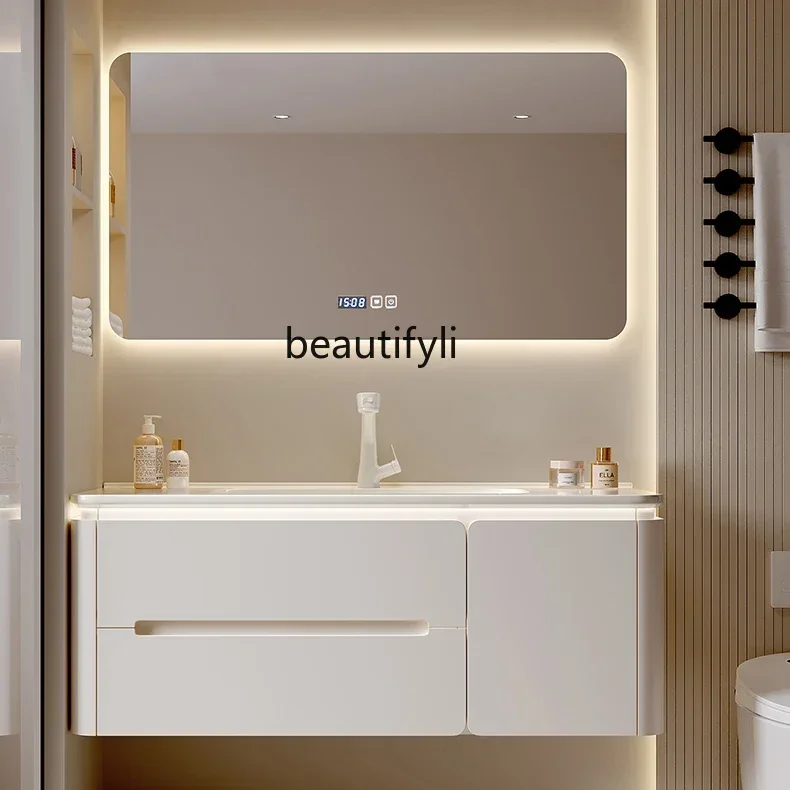 

Bathroom Cabinet Ceramic Whole Washbin Rounded Corner Wash Basin Bathroom Washbasin Cabinet Combination