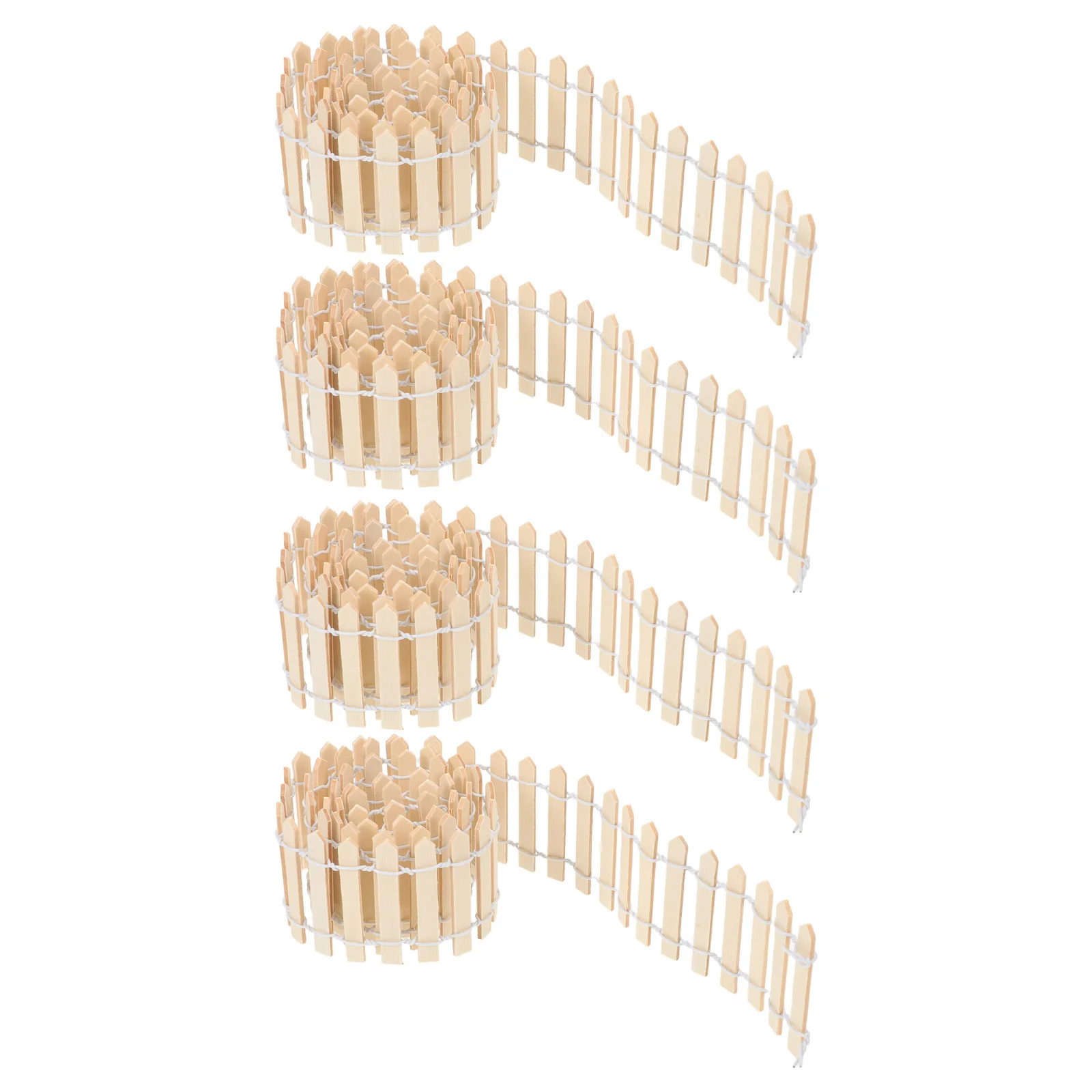 

4pcs Miniature Fairy Garden Fence Plastic Micro Landscape Ornament For Diy Bonsai Succulents Plant Pots Dollhouse Yard Decor