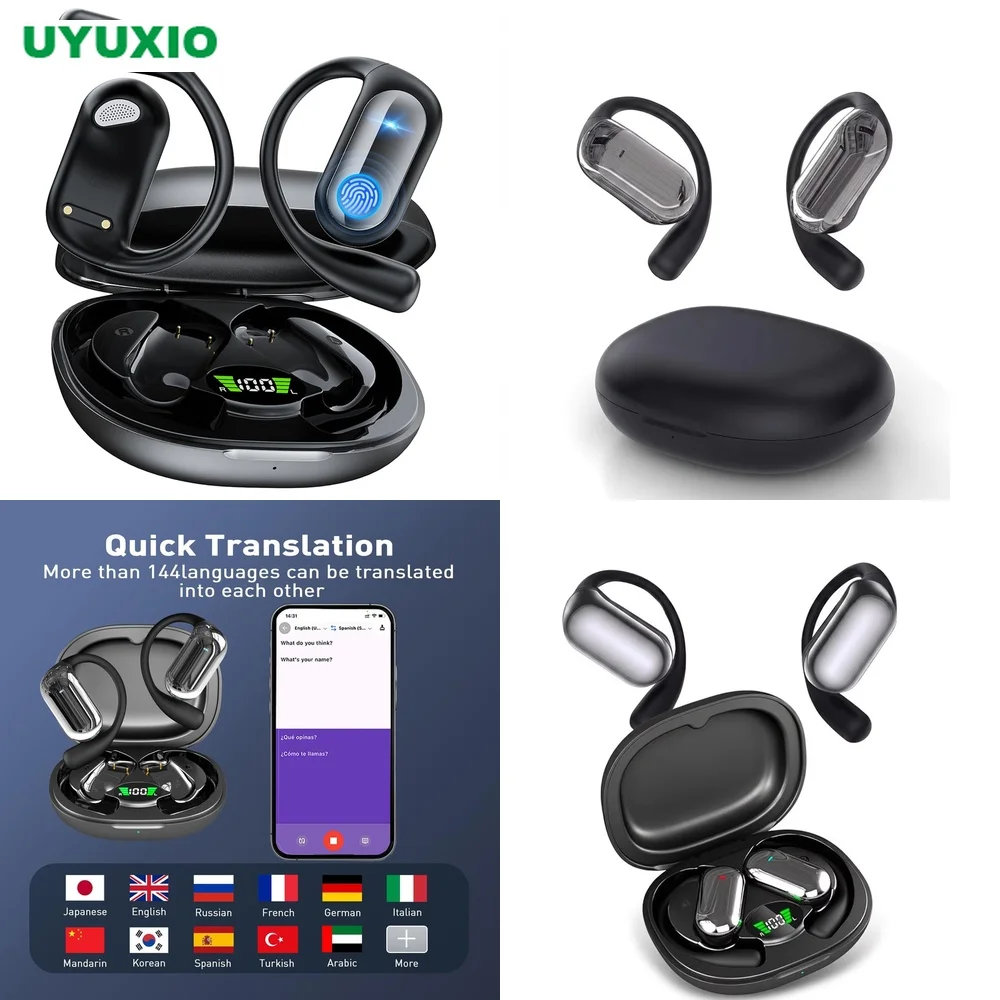 Professional AI Translation Earbuds OWS Earbuds Real-Time Translation BT 5.4 No Subscription 4 Modes Open-Ear OWS 144 Languages