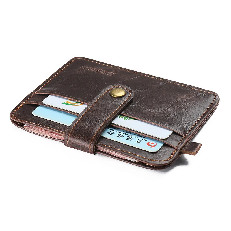 Men Genuine Leather Slim Wallet Male Small Purse Mini Money Bag Walet Thin Portomonee carteras Man's Wallet Card Holder