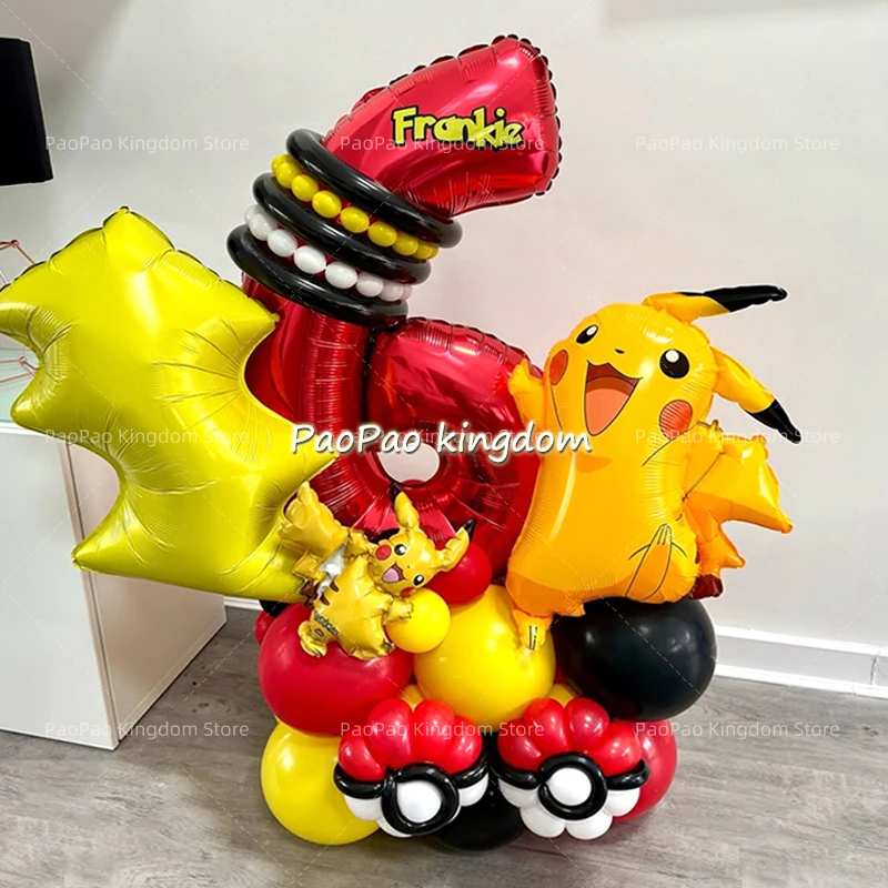 Pokemon Ballons Set Pikachu Pokemon Ball Geburtstagsballon für Kinder Geburtstagsparty Dekoration