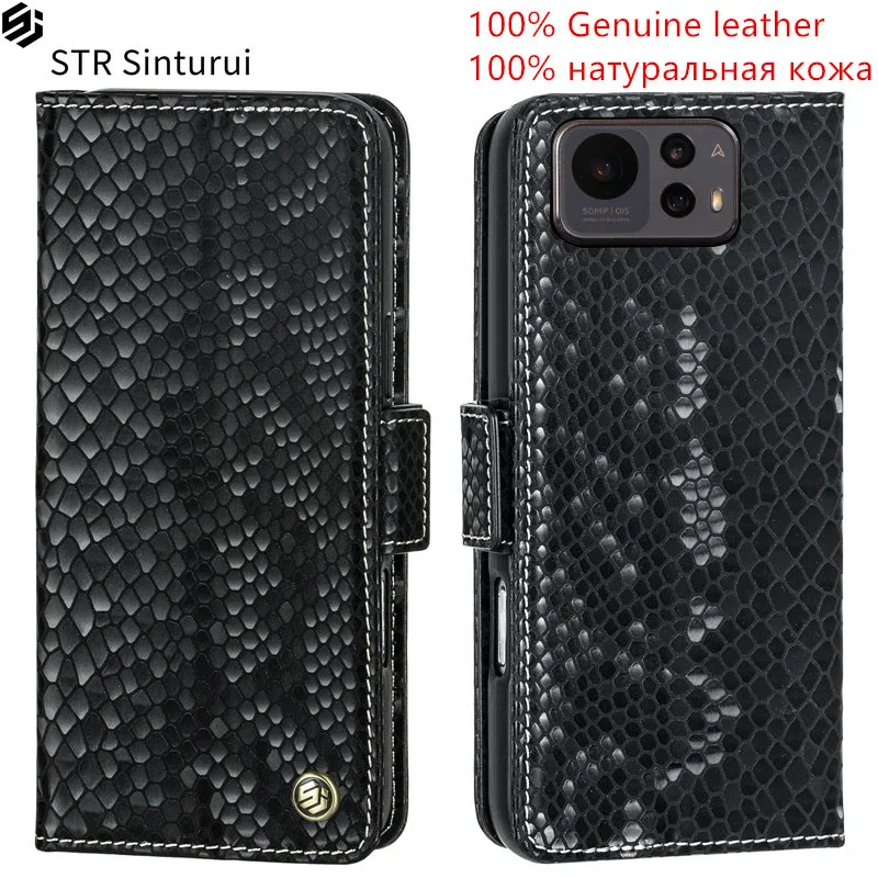 

STR Genuine leather relief pattern card Slot Wallet Cover For Asus Zenfone 12 11 Ultra 8 Flip 7 Pro Flip shockproof phone Case