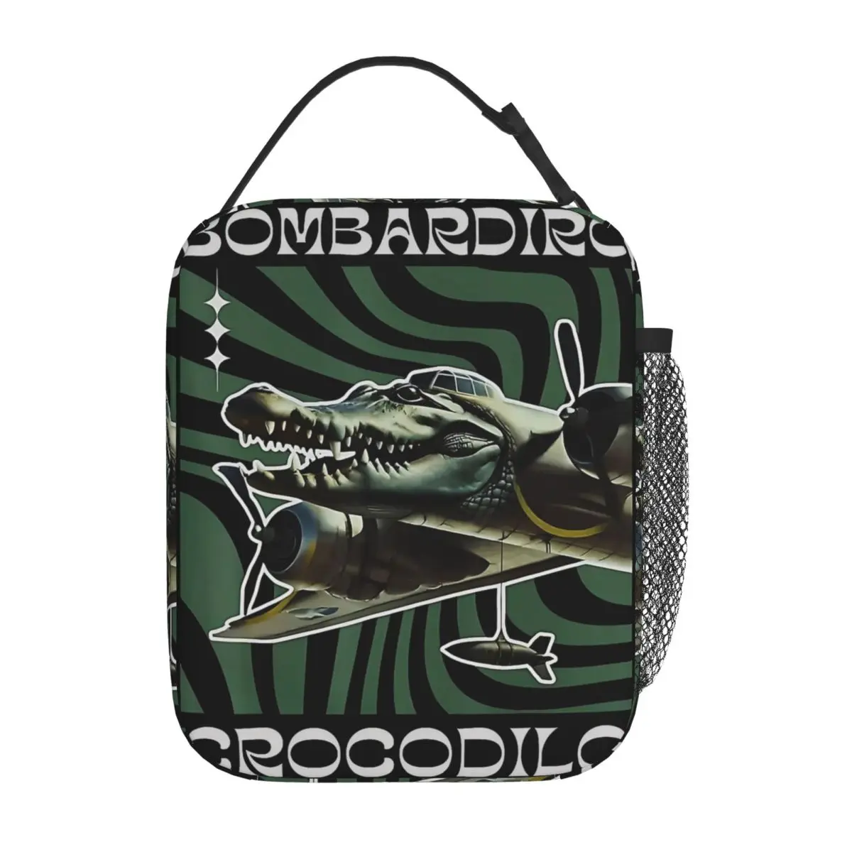 

Bombardiro Crocodilo Italian Brainrot Meme Thermal Insulated Lunch Bag Portable Bento Box Men Women Thermal Cooler Lunch Box