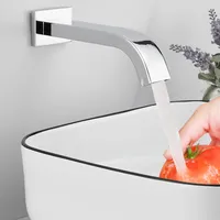 Wall Mount Smart Sensor Basin Faucet Waterfall Washbasin Mixer Touchless Sink Tap for Modern Bathroom Automatic Induction