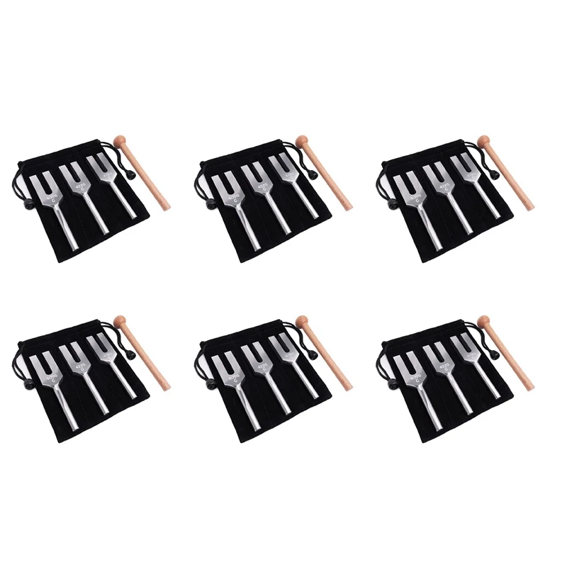 

18X Tuning Forks Set 4096 Hz 4160 Hz 4225 Hz Tuning Forks Set Tuning Fork With Wooden Hammers And Cloth Bag Style 2