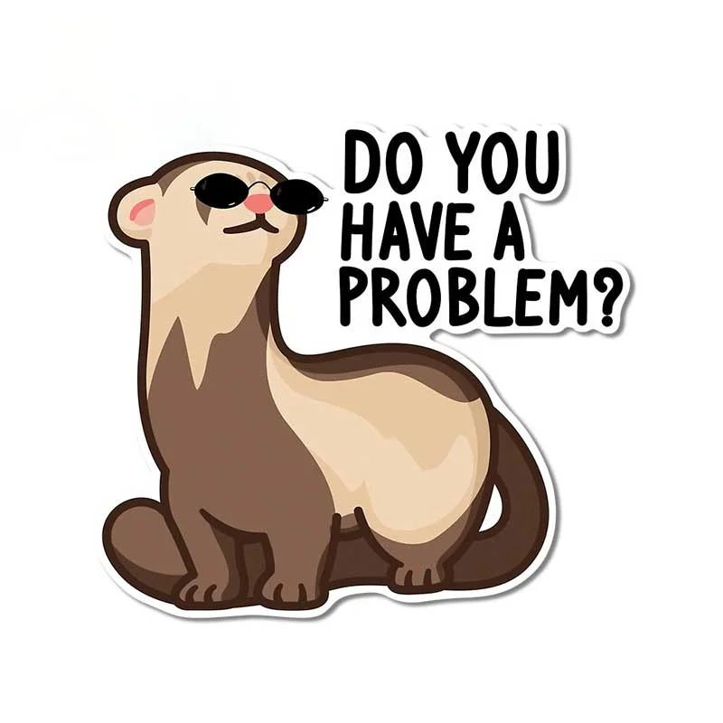 

V1666# Car Stickers Personality Ferret Rodent Ear Animals Car Motorcycle Decals Waterproof Sunscreen Cover Scratches PVC Decals