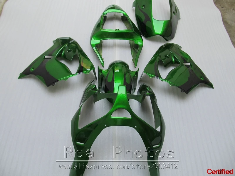 

New Hot Fairing Kit For Kawasaki Ninja ZX9R 2000 2001 Green Black Fairings Set ZX9R 00 01 OY07
