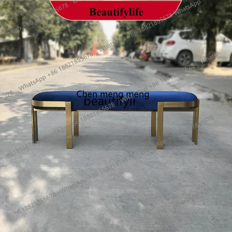 

Italian light luxury home shoe changing stool bedroom bedside bench clothing store resting stool