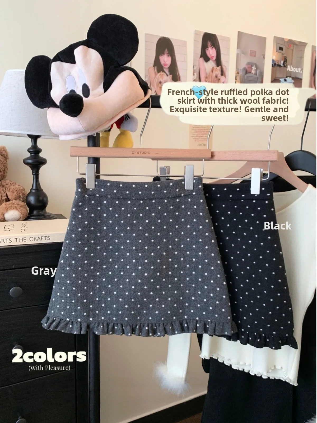 

Шерстяная юбка в горошек для женщин, новая, больших размеров, стройнящая, А-силуэт, юбка-карандаш, повседневная, для работы и отдыха