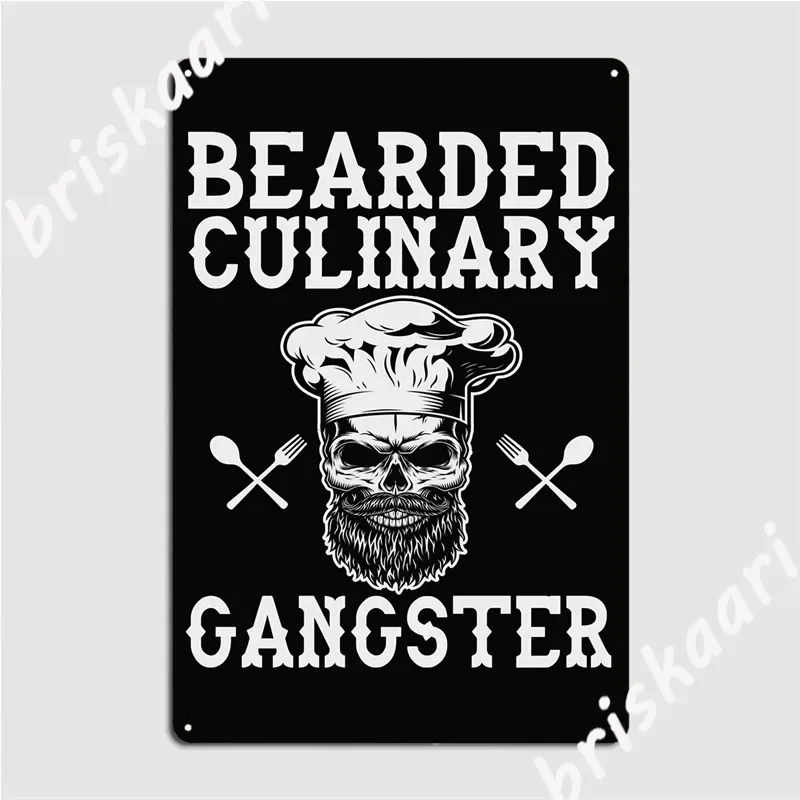 Bearded Culinary Gangster Metal Signs Club Home pub Garage Classic Mural Painting Tin sign Posters