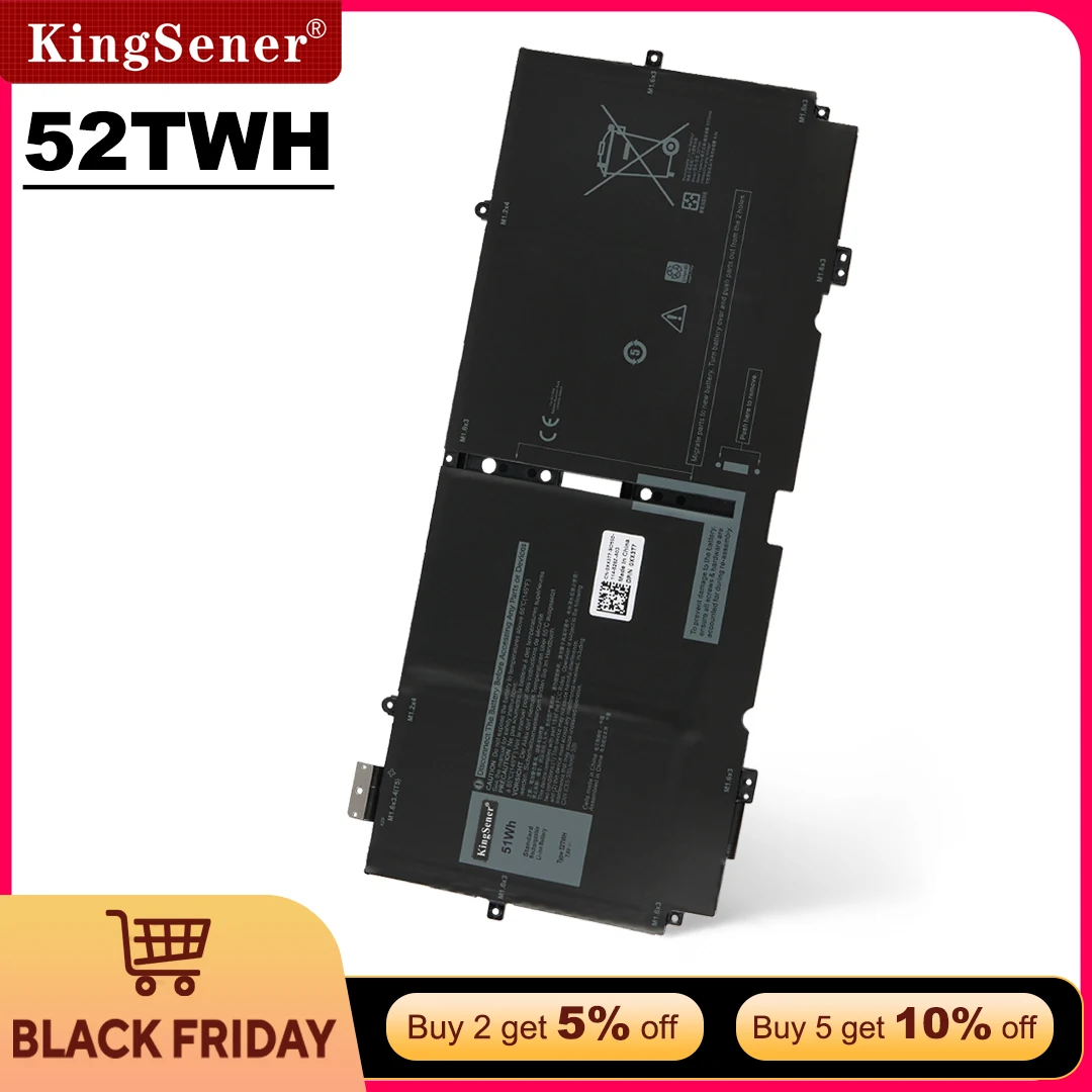 

KingSener 52TWH 7,6 В 51WH Аккумулятор для ноутбука DELL XPS 13 7390 серии 2 в 1 P103G P103G001 P103G002 MM6M8 0MM6M8 XX3T7