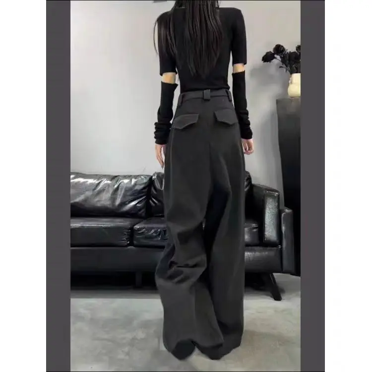 

Double-sided Fleece Thickened Women's Suit Pants 2024 Autumn and Winter High-waist Slim Casual Floor-length Pants