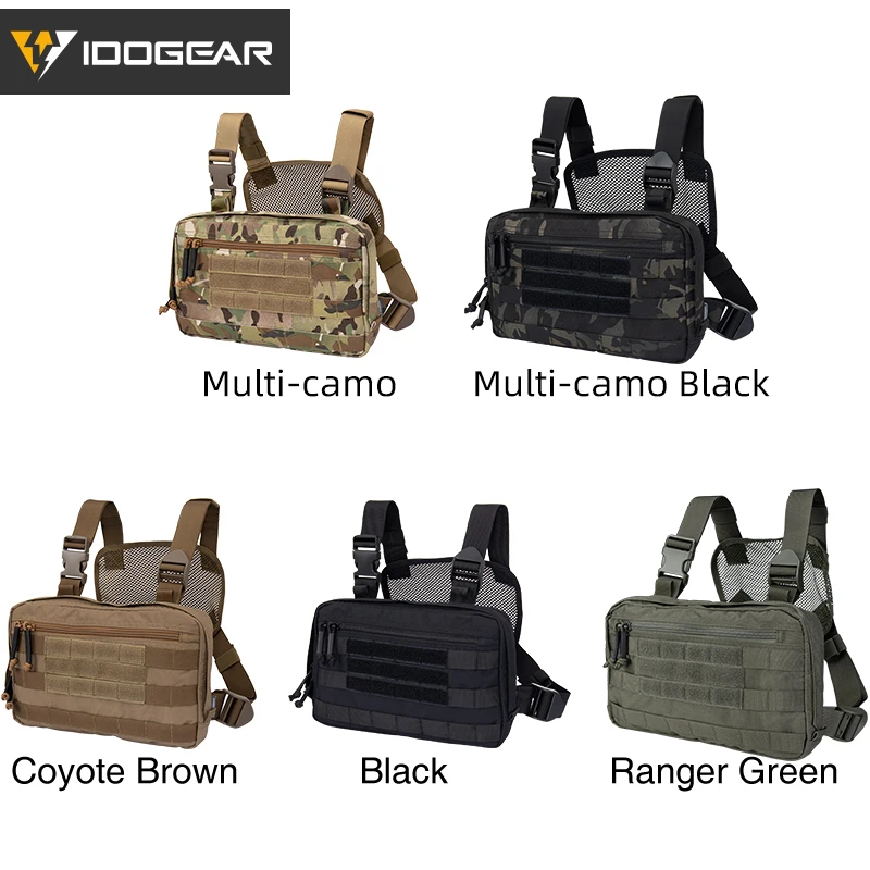 IDOGEAR-Bolsa de aparejo para el pecho, bolso táctico multiusos EDC, MOLLE, Recon, pecho, 3537