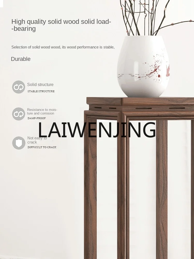 New Chinese-style solid wood flower stand, simple household flower few storage, indoor living room, balcony, bonsai shelf