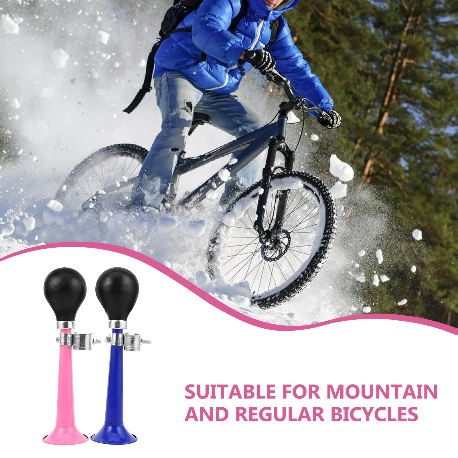 2 قطعة بوق دراجة مطلي بالمعدن بصوت عالٍ بوق هوائي واضح صوت عتيق ملحقات الدراجة لقرون ركوب الدراجات الجبلية بصوت عالٍ #6