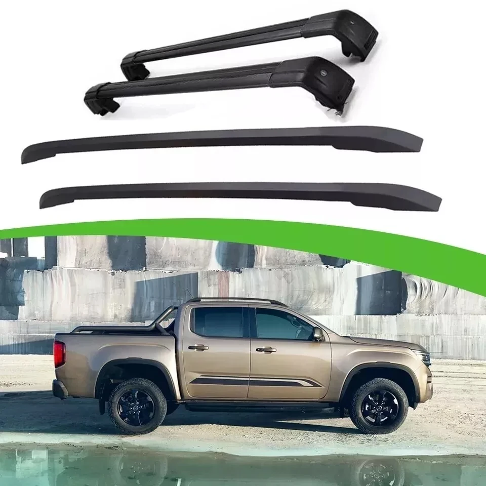 4Pcs for VW Amarok 2023 2024 Side Rail Bar Roof Rail Rack Crossbars Cross Bar