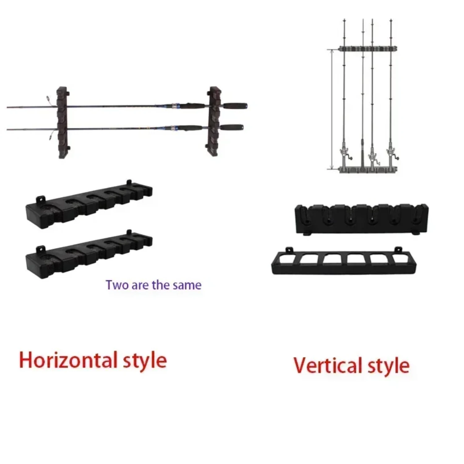 SXHWC Heavy-Duty Sturdy Vertical Modular Wall Mount Fishing Rod Holders Rack - Securely Organized 6-Rod Storage for Your Collect