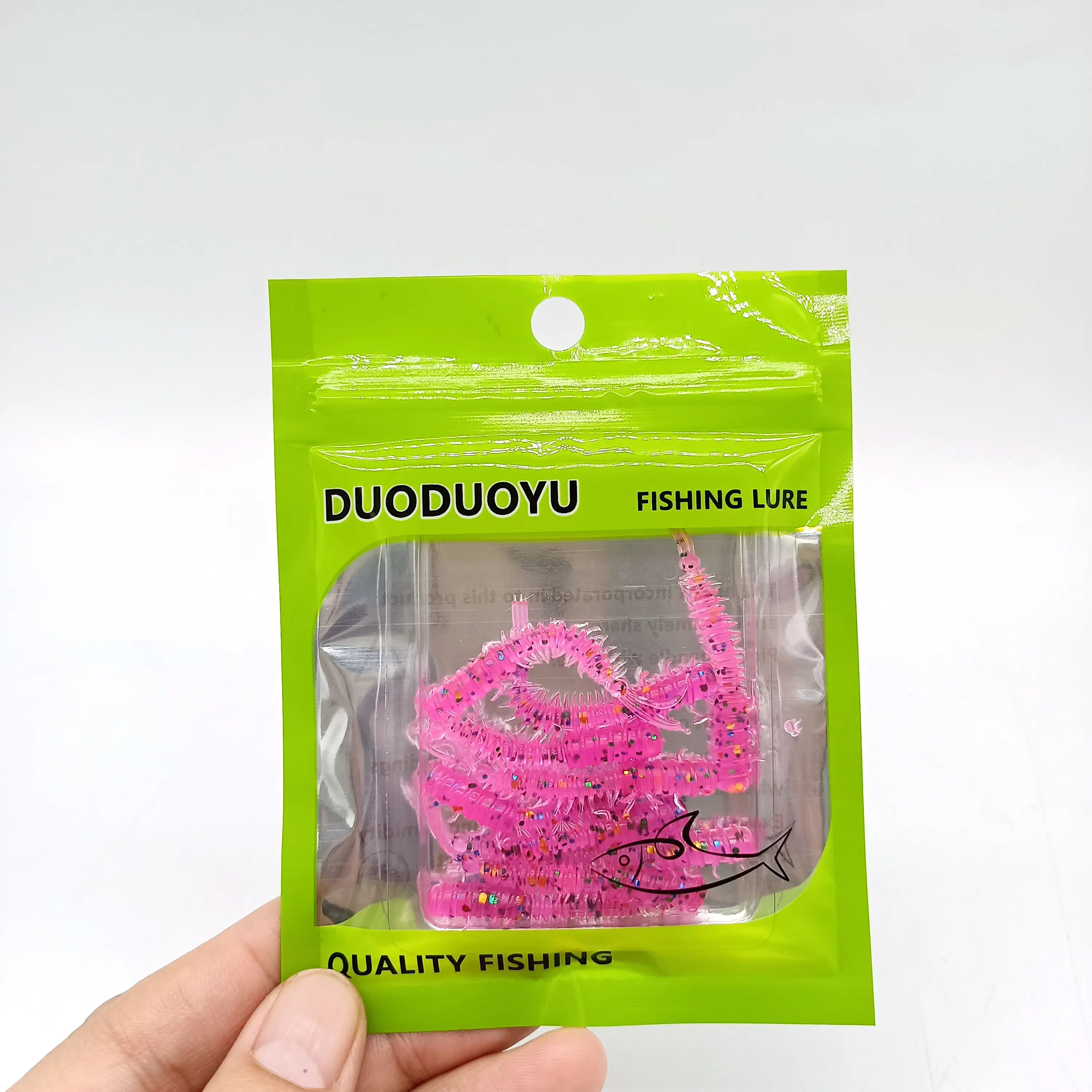 DUODUOYU 10 Stück Wurmköder, Mini-Weichköder, 45 mm, 0,4 g, weicher Silikonköder, künstliche Larve-Gummiköder, Wobbler, Bass-Angelköder – Detail 14