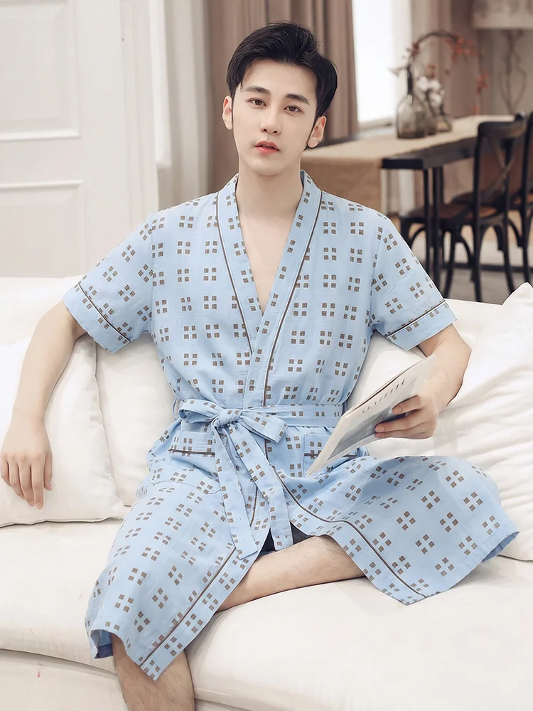 bata-de-dormir-de-manga-corta-para-hombre-de-algodon-puro-ropa-fina-de-verano-para-el-hogar-absorbente-del-sudor-longitud-media-estilo-japones-se-puede-usar-o